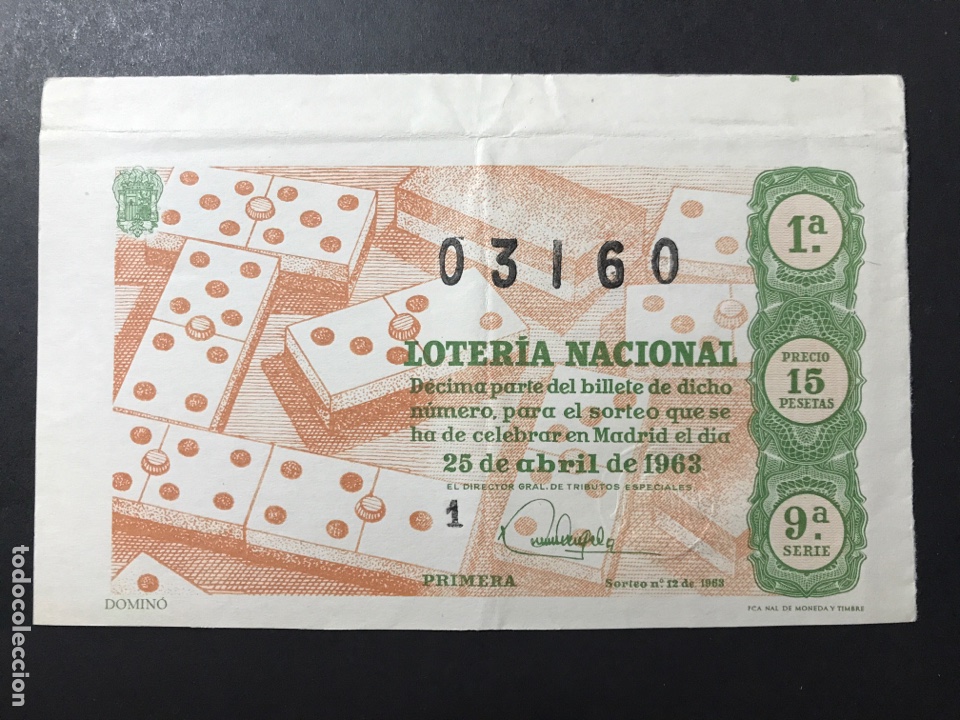 National Spanish Lottery: Loteria A&ntilde;o 1963 sorteo 12