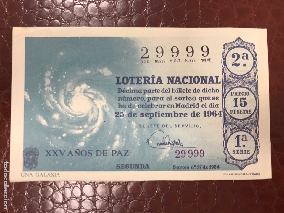 Loter&iacute;a Nacional: Loteria A&ntilde;o 1964 sorteo 27