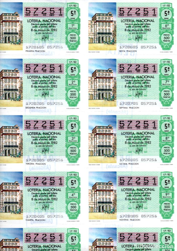 Loter&iacute;a nacional: BILLETE DE LA LOTERIA NACIONAL - 8 DE MAYO DE 1982 - SORTEO 17 - TEMA: MUNDIAL 82 -