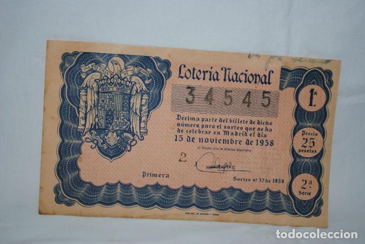 Loterie Nationale: LOTERIA NACIONAL SORTEO 15 DE NOVIEMBRE 1958.
