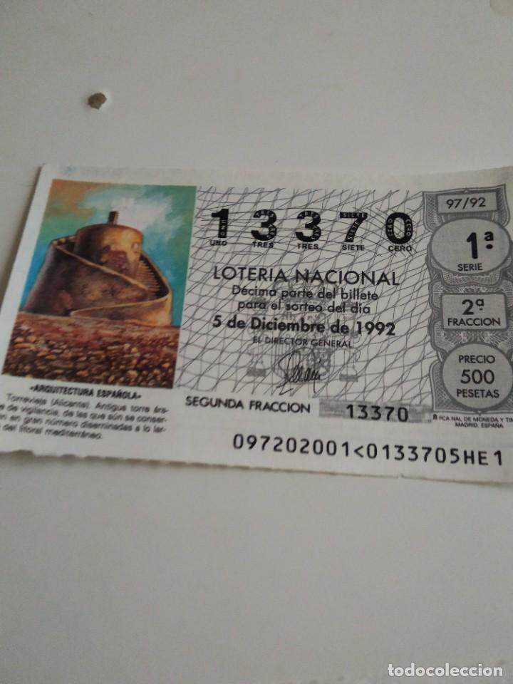 National Spanish Lottery: C-MARIA CUPON LOTERIA NACIONAL ARQUITECTURA ESPA&Ntilde;OLA 5 DE DICIEMBRE DE 1992