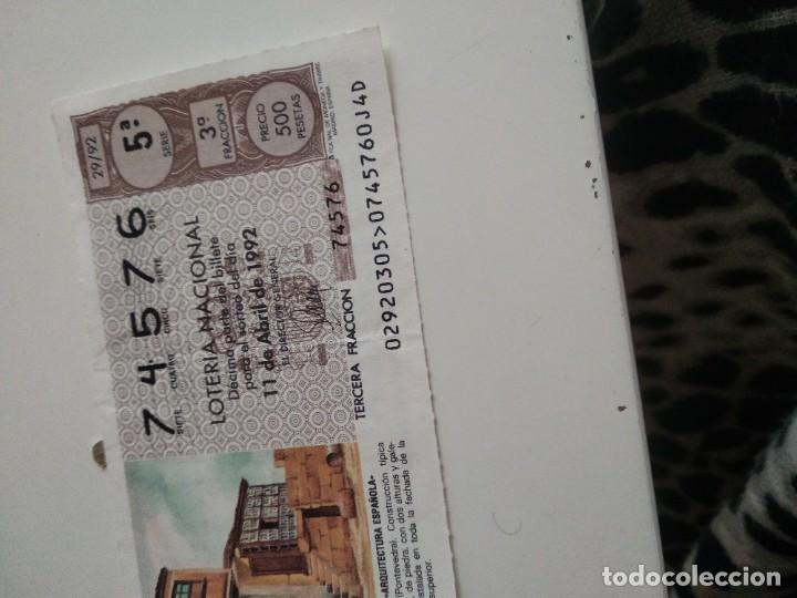 National Spanish Lottery: C-MARIA CUPON LOTERIA NACIONAL ARQUITECTURA ESPA&Ntilde;OLA 11 DE ABRIL DE 1992