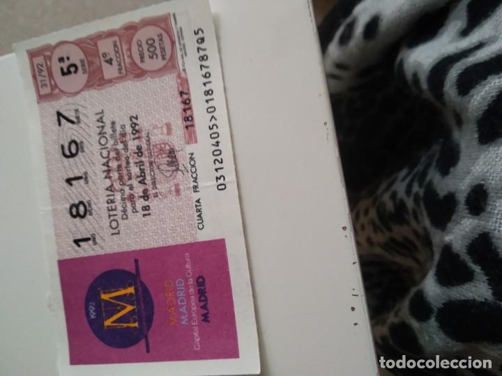 National Spanish Lottery: C-MARIA CUPON LOTERIA NACIONAL CAPITAL EUROPEA DE LA CULTURA MADRID 18 DE ABRIL DE 1992