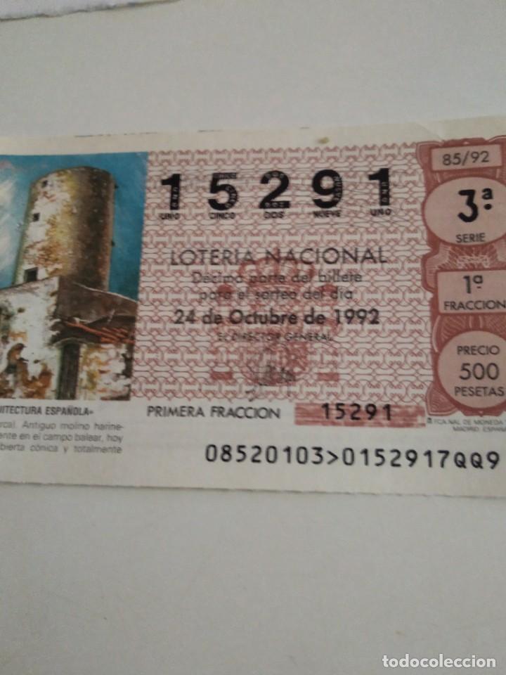 National Spanish Lottery: C-MARIA CUPON LOTERIA NACIONAL ARQUITECTURA ESPA&Ntilde;OLA 24 DE OCTUBRE DE 1992