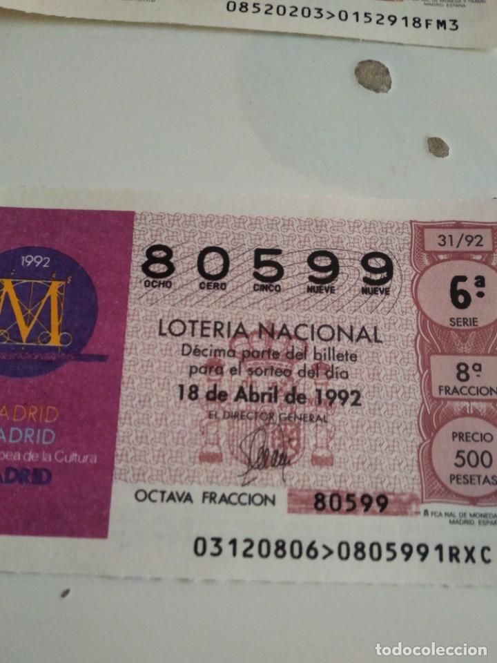 National Spanish Lottery: C-MARIA CUPON LOTERIA NACIONAL CAPITAL EUROPEA DE LA CULTURA MADRID 18 DE ABRIL DE 1992