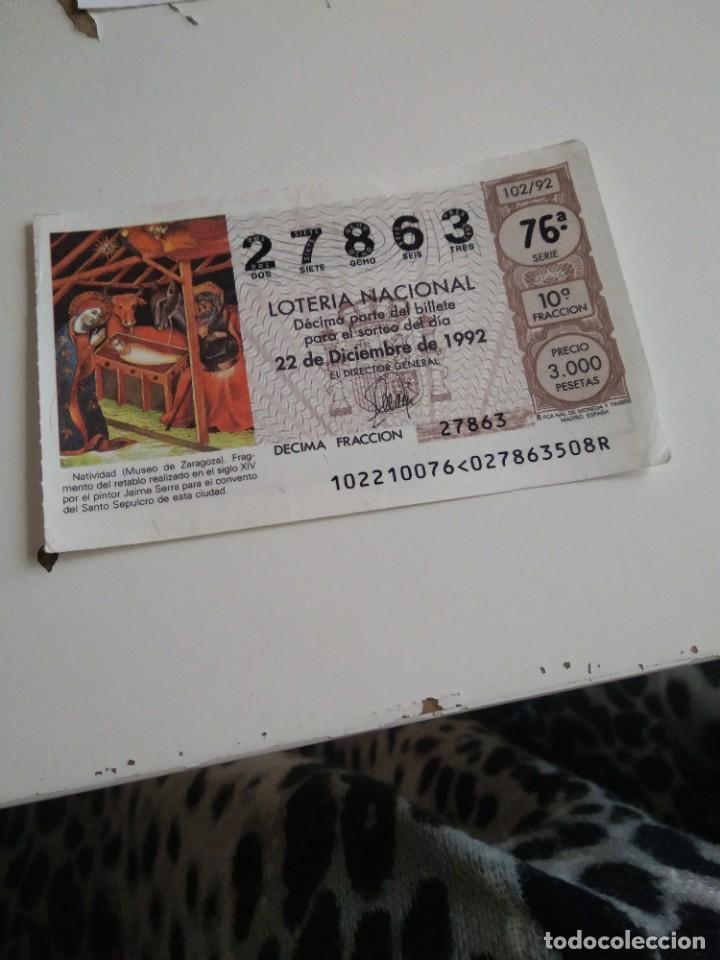 Loterie Nationale: C-MARIA CUPON LOTERIA NACIONAL NATIVIDAD MUSEO DE ZARAGOZA 22 DE DICIEMBRE DE 1992