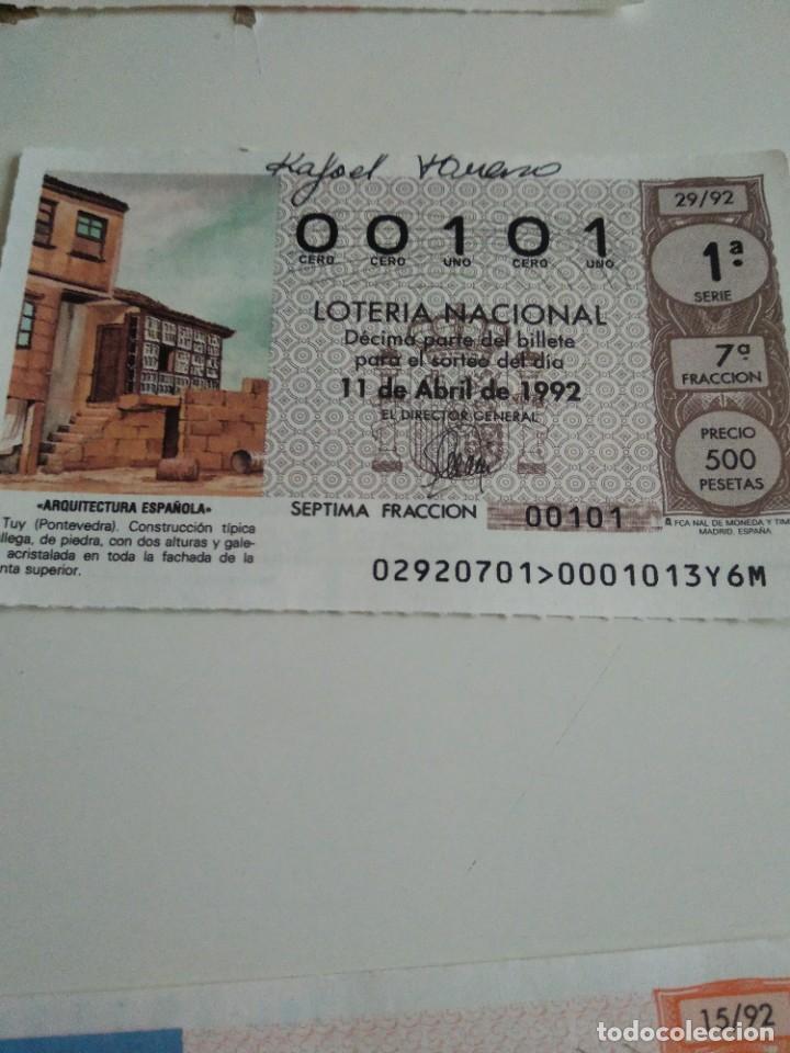 National Spanish Lottery: C-MARIA CUPON LOTERIA NACIONAL ARQUITECTURA ESPA&Ntilde;OLA 11 DE ABRIL DE 1992
