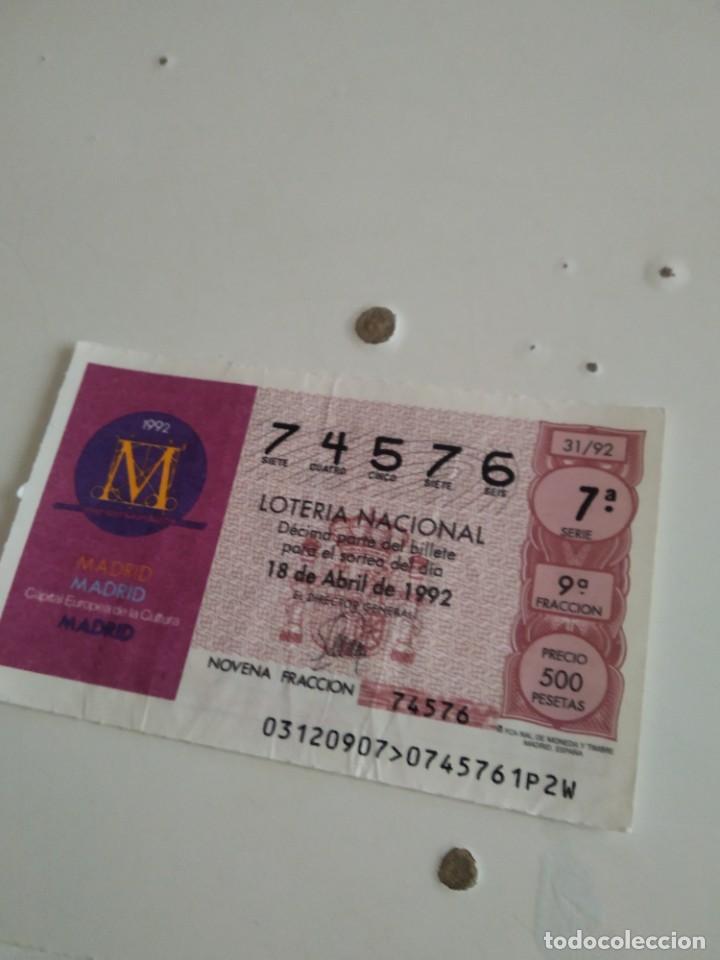 National Spanish Lottery: C-MARIA CUPON LOTERIA NACIONAL CAPITAL EUROPEA DE LA CULTURA 18 DE ABRIL DE 1992