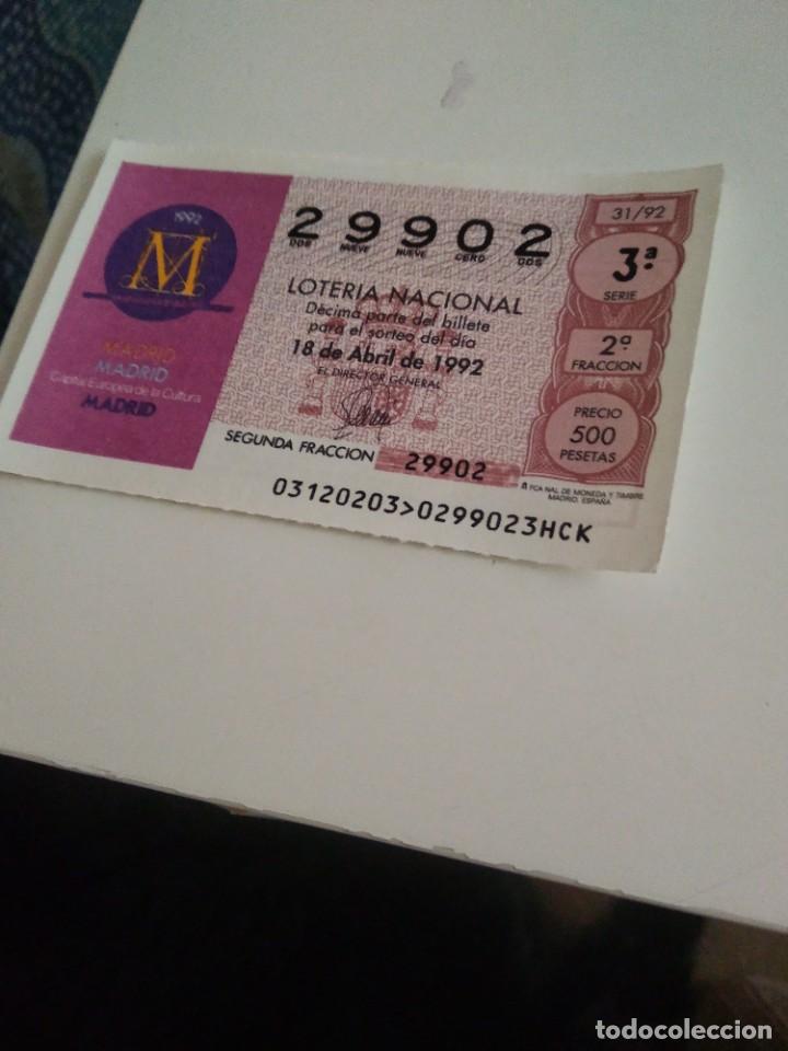 National Spanish Lottery: C-MARIA CUPON LOTERIA NACIONAL CAPITAL EUROPEA DE LA CULTURA 18 DE ABRIL DE 1992