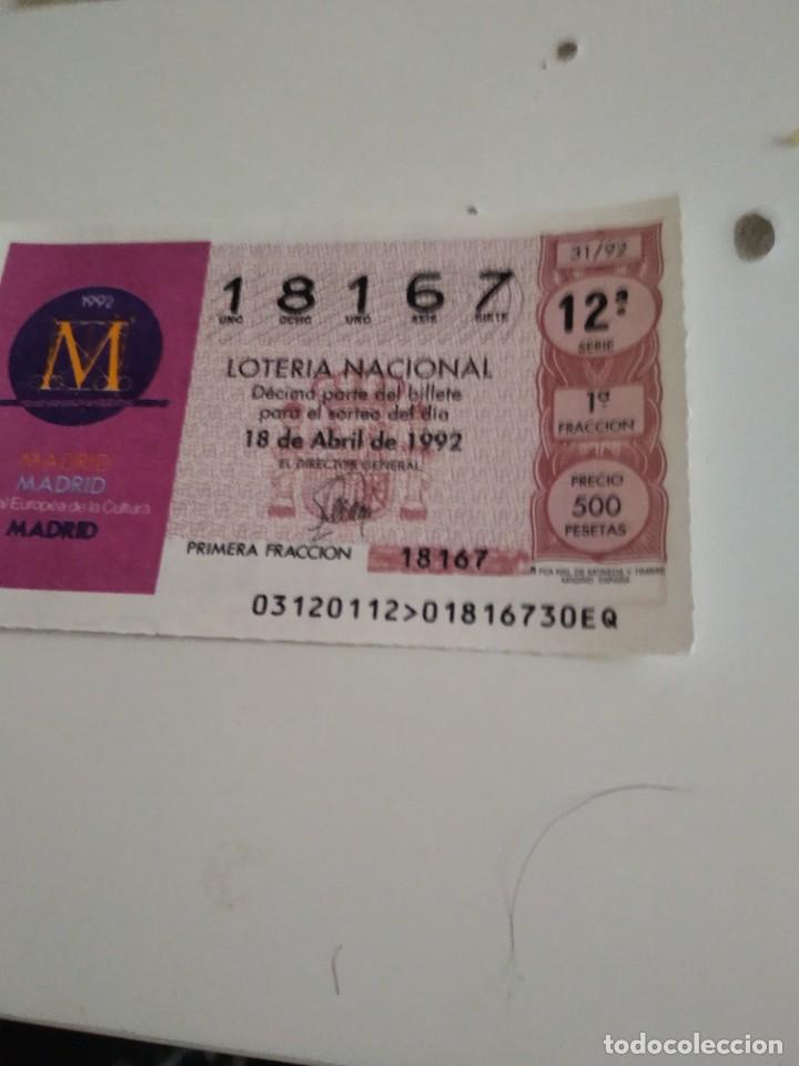 National Spanish Lottery: C-MARIA CUPON LOTERIA NACIONAL CAPITAL EUROPEA DE LA CULTURA 18 DE ABRIL DE 1992
