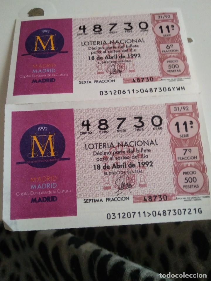 National Spanish Lottery: C-MARIA CUPON LOTERIA NACIONAL CAPITAL EUROPEA DE LA CULTURA 18 DE ABRIL DE 1992