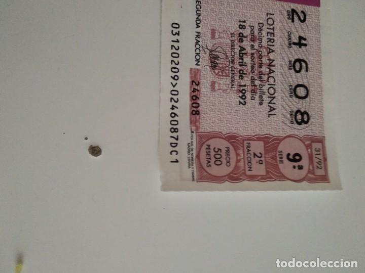 National Spanish Lottery: C-MARIA CUPON LOTERIA NACIONAL CAPITAL EUROPEA DE LA CULTURA 18 DE ABRIL DE 1992