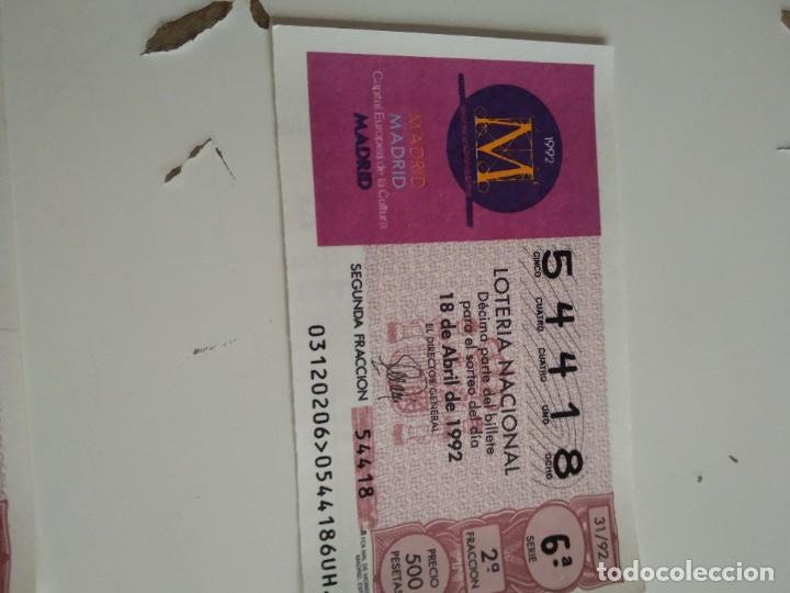 National Spanish Lottery: C-MARIA CUPON LOTERIA NACIONAL CAPITAL EUROPEA DE LA CULTURA 18 DE ABRIL DE 1992