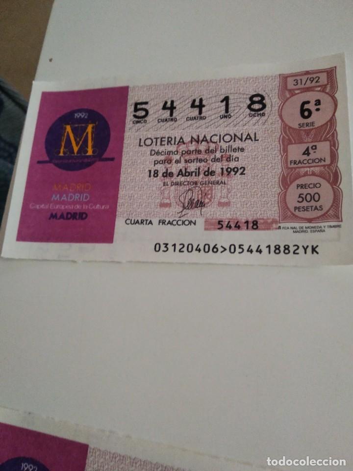 National Spanish Lottery: C-MARIA CUPON LOTERIA NACIONAL CAPITAL EUROPEA DE LA CULTURA 18 DE ABRIL DE 1992