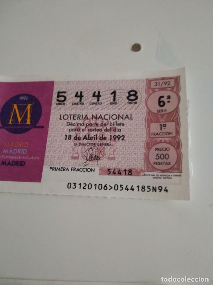 National Spanish Lottery: C-MARIA CUPON LOTERIA NACIONAL CAPITAL EUROPEA DE LA CULTURA 18 DE ABRIL DE 1992