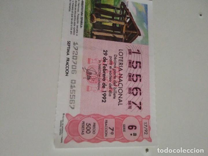 National Spanish Lottery: C-MARIA CUPON LOTERIA NACIONAL ARQUITECTURA ESPA&Ntilde;OLA 29 DE FEBRERO DE 1992