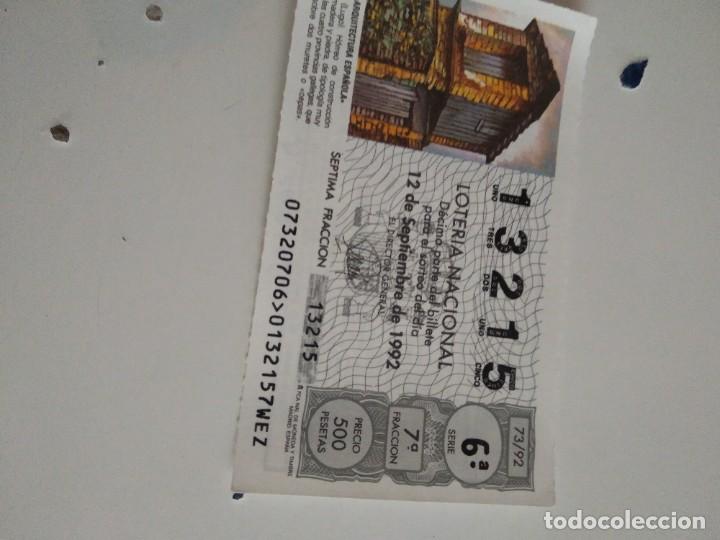 National Spanish Lottery: C-MARIA CUPON LOTERIA NACIONAL ARQUITECTURA ESPA&Ntilde;OLA 12 DE SEPTIEMBRE DE 1992