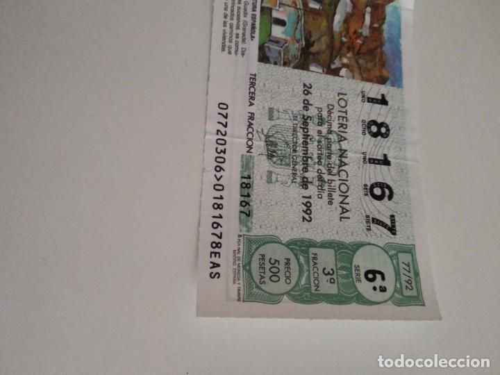 National Spanish Lottery: C-MARIA CUPON LOTERIA NACIONAL ARQUITECTURA ESPA&Ntilde;OLA 26 DE SEPTIEMBRE DE 1992