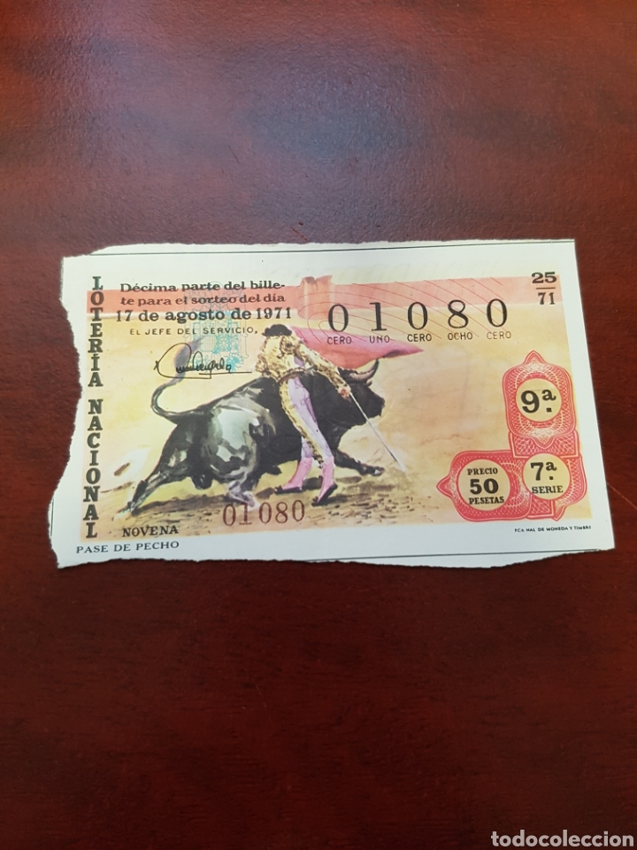 Loterie Nationale: LOTERIA NACIONAL 17 AGOSTO 1971 PASE DE PECHO