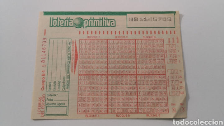 Lotería Nacional: Lotería primitiva antigua boletos autocalcables sin escribir - Loterías del estado premio pesetas - Foto 2 - 252417395
