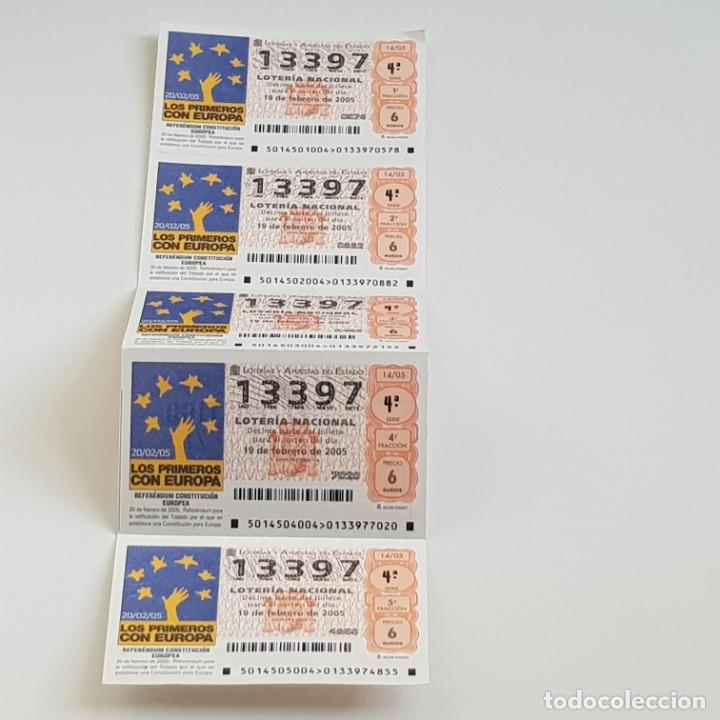 Nationale spanische Lotterie: LOTER&Iacute;A MEDIO BILLETE, SORTEO 14/05, 19 FEBRERO 2005, REFERENDUM CONSTITUCI&Oacute;N EUROPEA, N&ordm; 13397,LEER