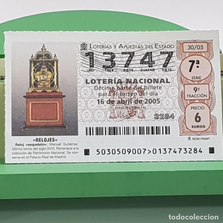 Loterie Nationale: LOTER&Iacute;A NACIONAL, SORTEO 30/05, 16 ABRIL 2005, RELOJ ESQUELETO, MANUEL GUTI&Eacute;RREZ, N&ordm; 13747