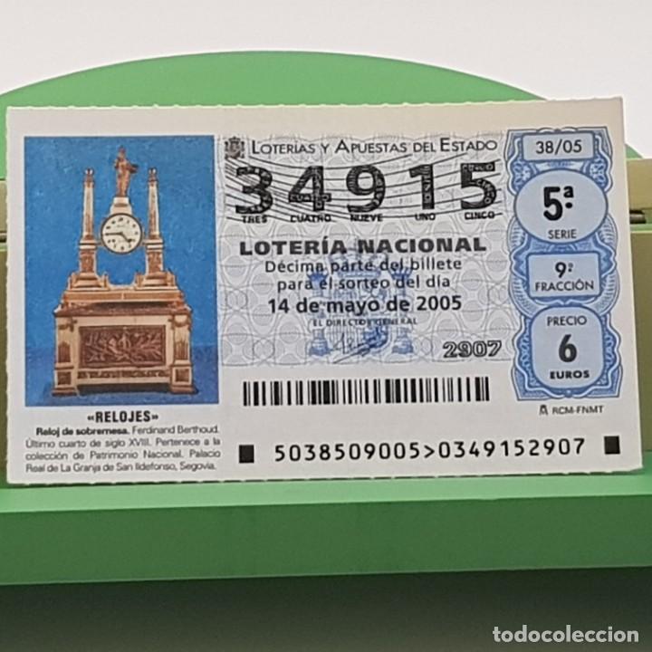 Loter&iacute;a Nacional: LOTER&Iacute;A NACIONAL, SORTEO 38/05, 14 MAYO 2005, RELOJ SOBREMESA, FERDINAND BERTHOUD, N&ordm; 34915