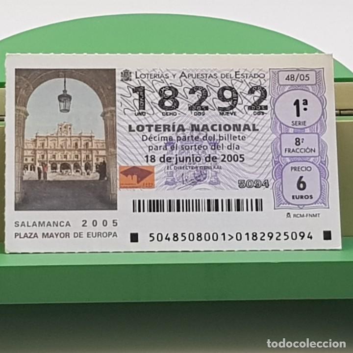Nationale spanische Lotterie: LOTER&Iacute;A NACIONAL, SORTEO 48/05, 18 JUNIO 2005, SALAMANCA 2005, PLAZA MAYOR DE EUROPA, N&ordm; 18292
