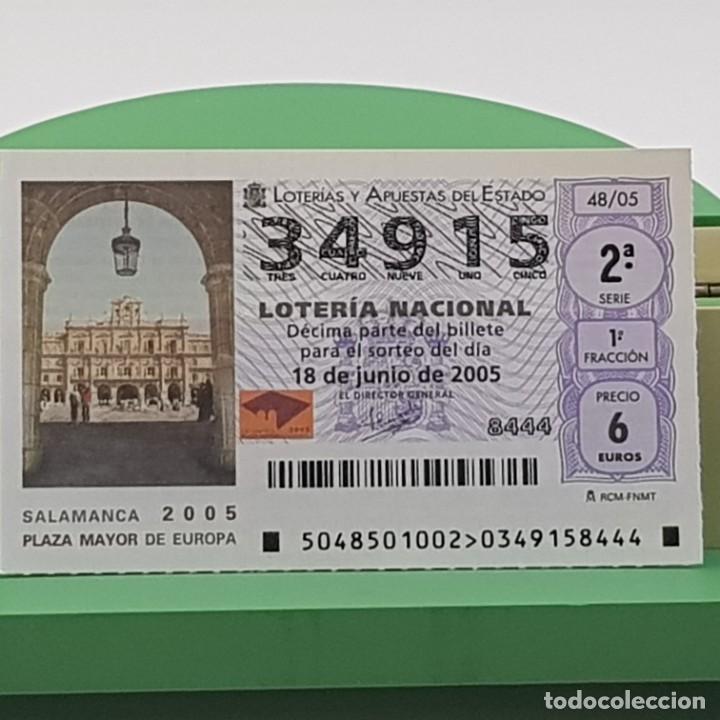 Nationale spanische Lotterie: LOTER&Iacute;A NACIONAL, SORTEO 48/05, 18 JUNIO 2005, SALAMANCA 2005, PLAZA MAYOR DE EUROPA, N&ordm; 34915