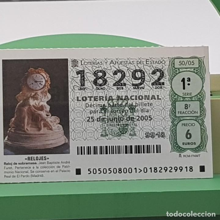 Nationale spanische Lotterie: LOTER&Iacute;A NACIONAL, SORTEO 50/05, 25 JUNIO 2005, RELOJ SOBREMESA, JEAN BAPTISTE ANDR&Eacute; FURET, N&ordm; 18292
