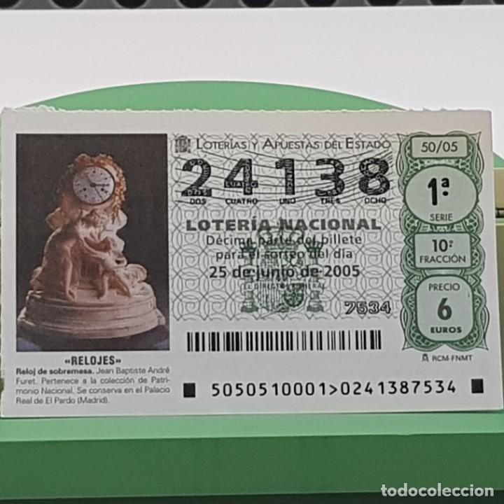 Nationale spanische Lotterie: LOTER&Iacute;A NACIONAL, SORTEO 50/05, 25 JUNIO 2005, RELOJ SOBREMESA, JEAN BAPTISTE ANDR&Eacute; FURET, N&ordm; 24138