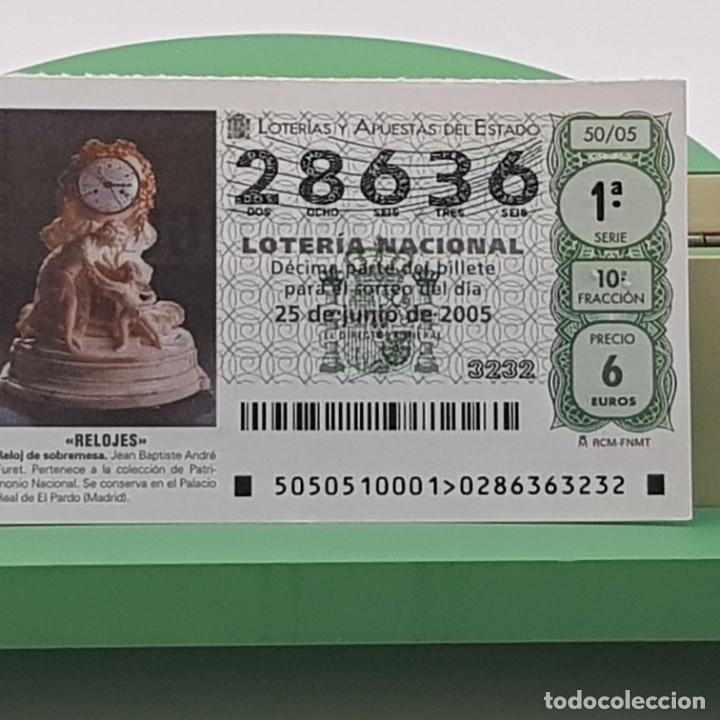 Nationale spanische Lotterie: LOTER&Iacute;A NACIONAL, SORTEO 50/05, 25 JUNIO 2005, RELOJ SOBREMESA, JEAN BAPTISTE ANDR&Eacute; FURET, N&ordm; 28636