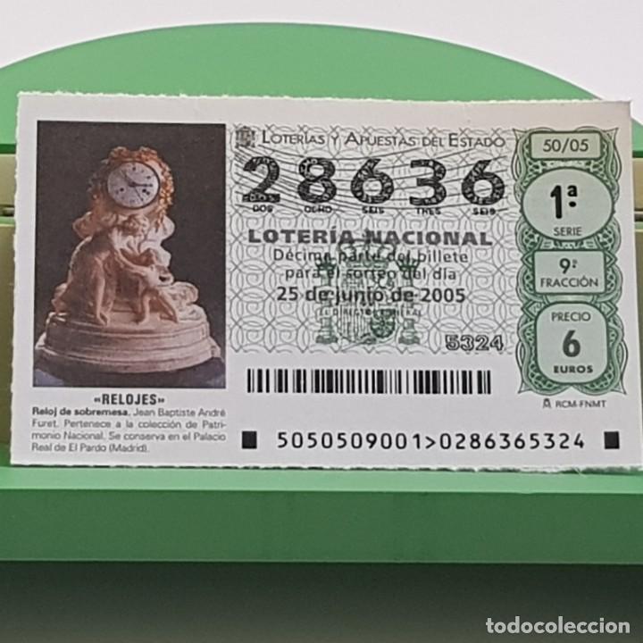 Nationale spanische Lotterie: LOTER&Iacute;A NACIONAL, SORTEO 50/05, 25 JUNIO 2005, RELOJ SOBREMESA, JEAN BAPTISTE ANDR&Eacute; FURET, N&ordm; 28636