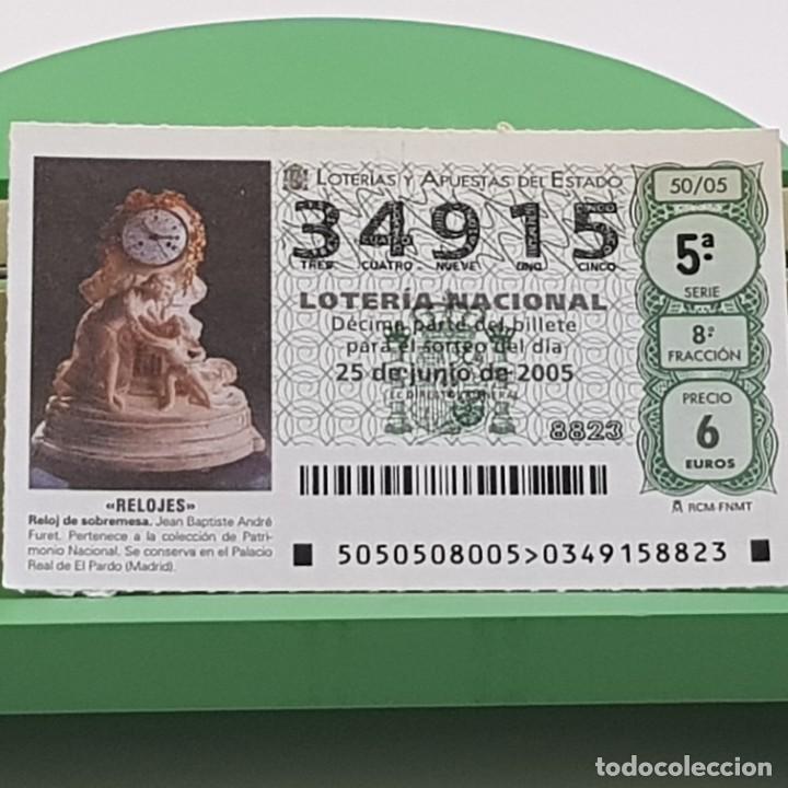 Nationale spanische Lotterie: LOTER&Iacute;A NACIONAL, SORTEO 50/05, 25 JUNIO 2005, RELOJ SOBREMESA, JEAN BAPTISTE ANDR&Eacute; FURET, N&ordm; 34915