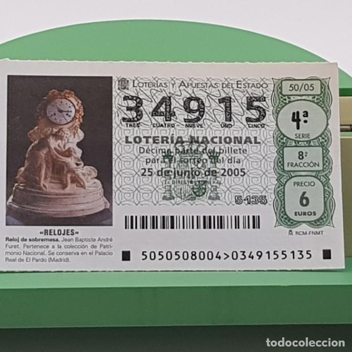 Nationale spanische Lotterie: LOTER&Iacute;A NACIONAL, SORTEO 50/05, 25 JUNIO 2005, RELOJ SOBREMESA, JEAN BAPTISTE ANDR&Eacute; FURET, N&ordm; 34915