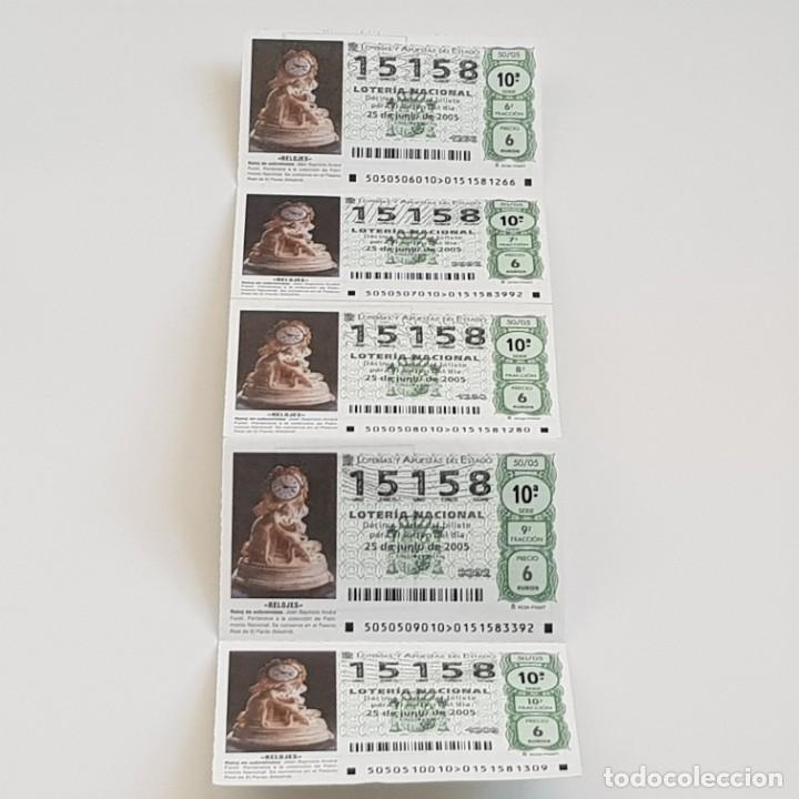 Nationale spanische Lotterie: LOTER&Iacute;A, MEDIO BILLETE, SORTEO 50/05, 25 JUNIO 2005, RELOJ SOBREMESA, JEAN BAPTISTE ANDR&Eacute;, N&ordm; 15158