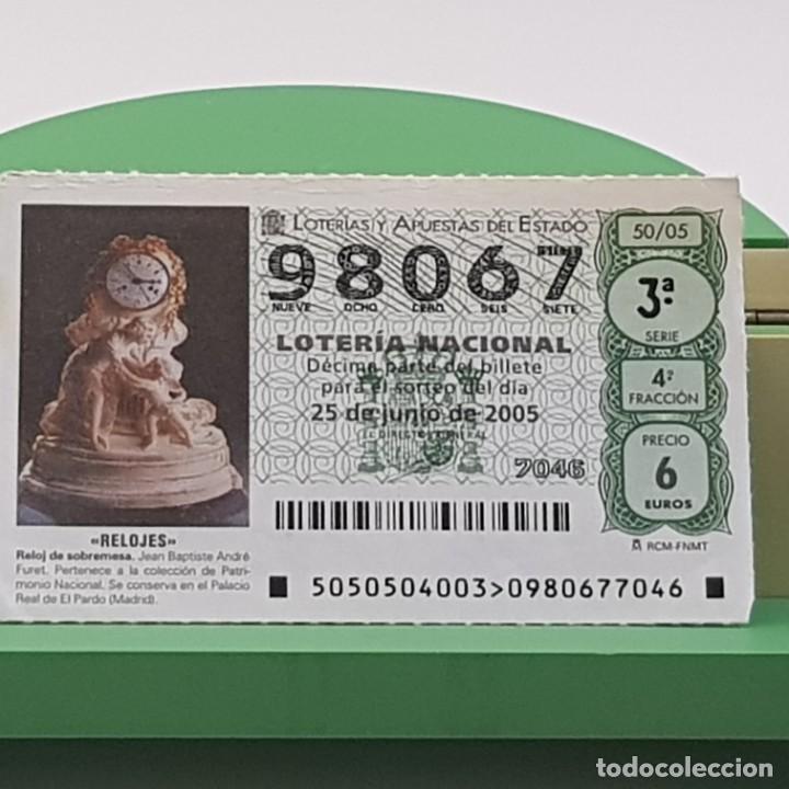 Nationale spanische Lotterie: LOTER&Iacute;A NACIONAL, SORTEO 50/05, 25 JUNIO 2005, RELOJ SOBREMESA, JEAN BAPTISTE ANDR&Eacute; FURET, N&ordm; 98067