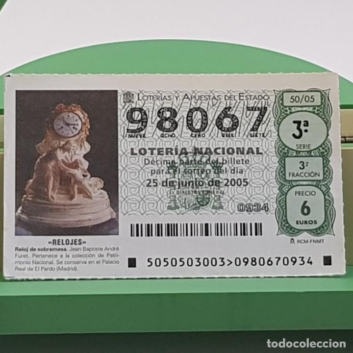 Nationale spanische Lotterie: LOTER&Iacute;A NACIONAL, SORTEO 50/05, 25 JUNIO 2005, RELOJ SOBREMESA, JEAN BAPTISTE ANDR&Eacute; FURET, N&ordm; 98067