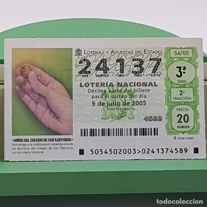 Nationale spanische Lotterie: LOTER&Iacute;A NACIONAL, SORTEO 54/05, 9 JULIO 2005, NI&Ntilde;OS COLEGIO SAN ILDEFONSO, N&ordm; 24137, ARRUGADO LEVE