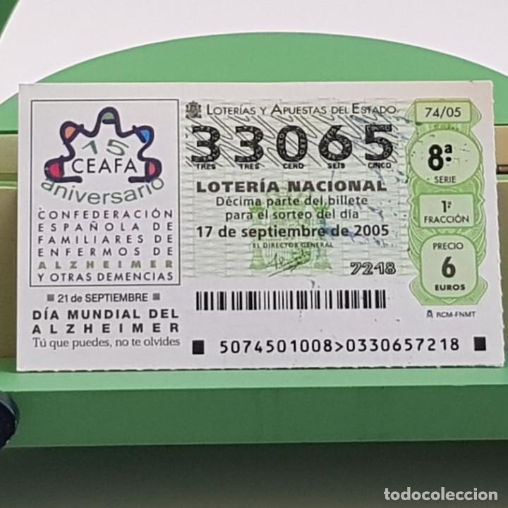 Nationale spanische Lotterie: LOTER&Iacute;A NACIONAL, SORTEO 74/05, 17 SEPTIEMBRE 2005, D&Iacute;A MUNDIAL ALZHEIMER, CEAFA, N&ordm; 33065