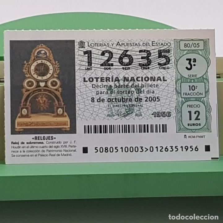 Nationale spanische Lotterie: LOTER&Iacute;A NACIONAL, SORTEO 80/05, 8 OCTUBRE 2005, RELOJ SOBREMESA, J.F. HOUDIN, N&ordm; 12635