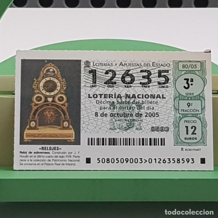 Nationale spanische Lotterie: LOTER&Iacute;A NACIONAL, SORTEO 80/05, 8 OCTUBRE 2005, RELOJ SOBREMESA, J.F. HOUDIN, N&ordm; 12635