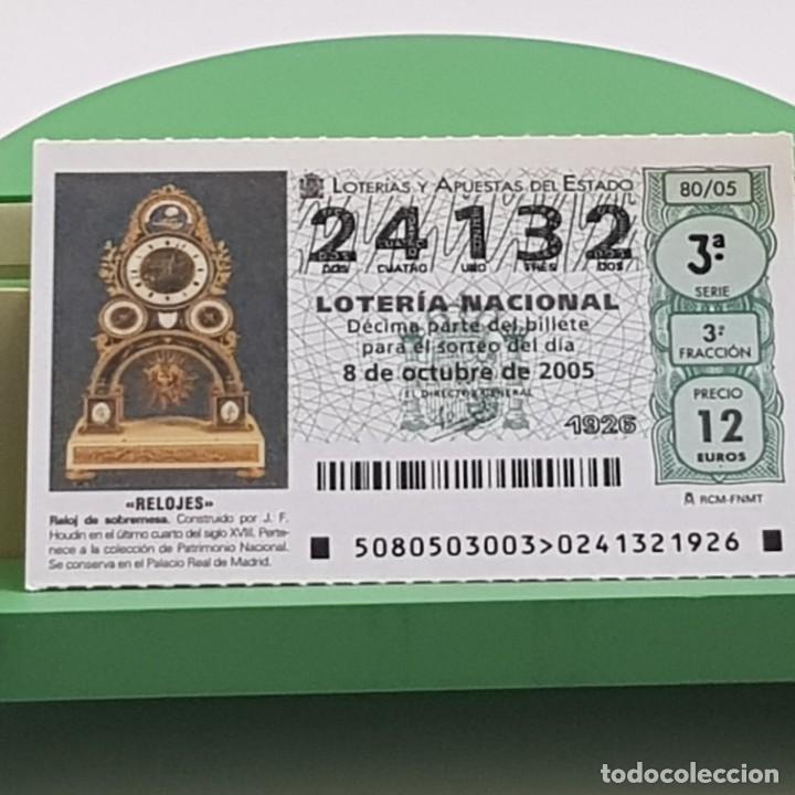 Nationale spanische Lotterie: LOTER&Iacute;A NACIONAL, SORTEO 80/05, 8 OCTUBRE 2005, RELOJ SOBREMESA, J.F. HOUDIN, N&ordm; 24132