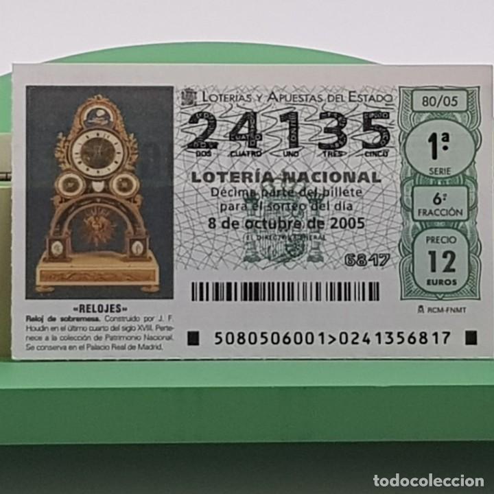 Nationale spanische Lotterie: LOTER&Iacute;A NACIONAL, SORTEO 80/05, 8 OCTUBRE 2005, RELOJ SOBREMESA, J.F. HOUDIN, N&ordm; 24135