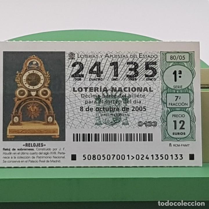 Nationale spanische Lotterie: LOTER&Iacute;A NACIONAL, SORTEO 80/05, 8 OCTUBRE 2005, RELOJ SOBREMESA, J.F. HOUDIN, N&ordm; 24135