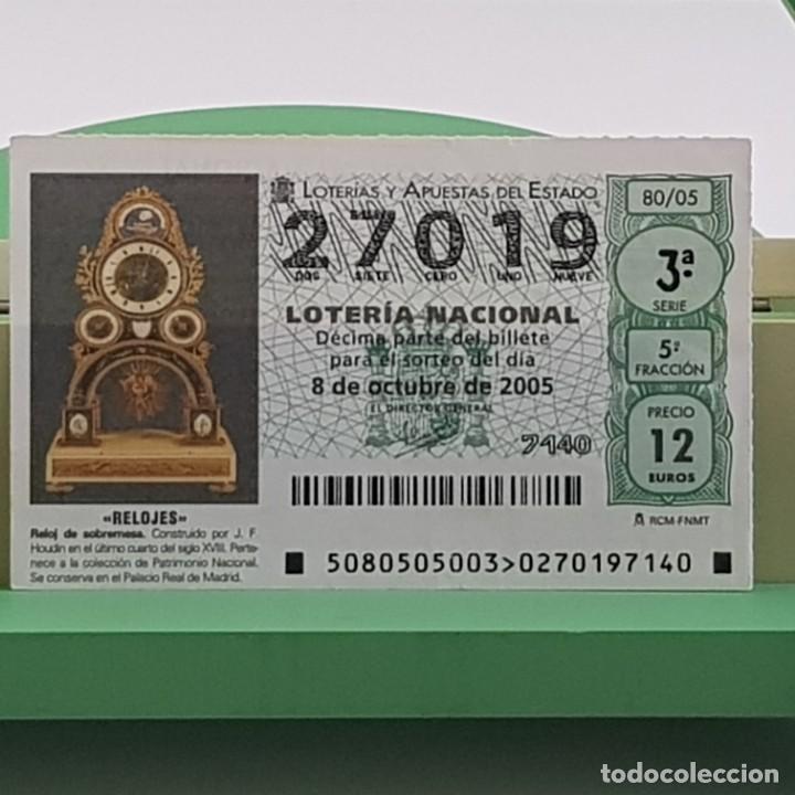 Nationale spanische Lotterie: LOTER&Iacute;A NACIONAL, SORTEO 80/05, 8 OCTUBRE 2005, RELOJ SOBREMESA, J.F. HOUDIN, N&ordm; 27019