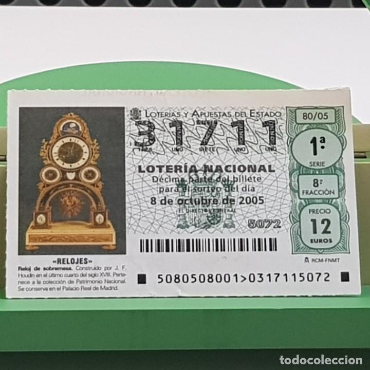 Nationale spanische Lotterie: LOTER&Iacute;A NACIONAL, SORTEO 80/05, 8 OCTUBRE 2005, RELOJ SOBREMESA, J.F. HOUDIN, N&ordm; 31711