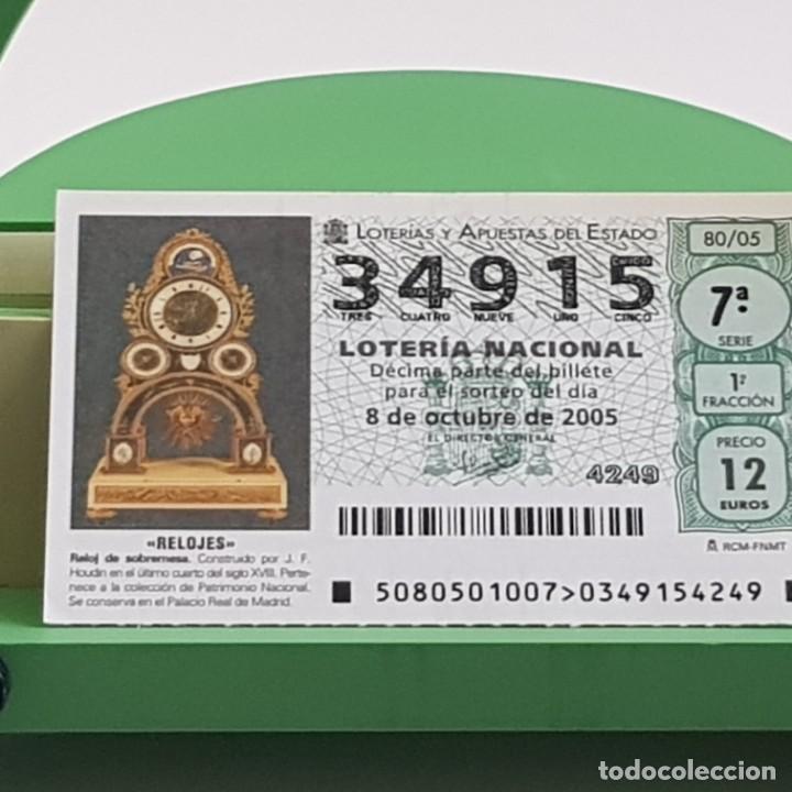 Nationale spanische Lotterie: LOTER&Iacute;A NACIONAL, SORTEO 80/05, 8 OCTUBRE 2005, RELOJ SOBREMESA, J.F. HOUDIN, N&ordm; 34915