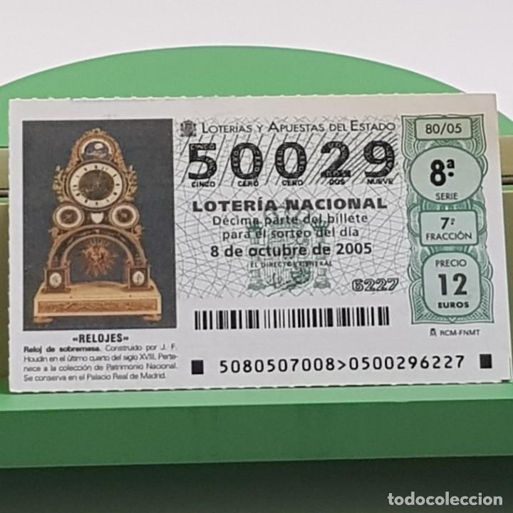 Nationale spanische Lotterie: LOTER&Iacute;A NACIONAL, SORTEO 80/05, 8 OCTUBRE 2005, RELOJ SOBREMESA, J.F. HOUDIN, N&ordm; 50029