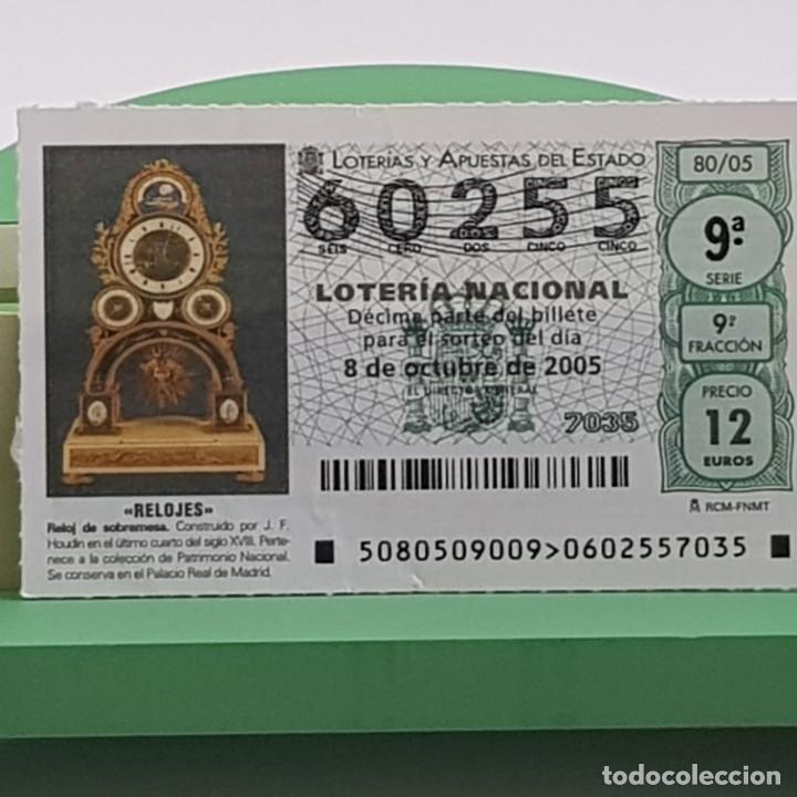 Nationale spanische Lotterie: LOTER&Iacute;A NACIONAL, SORTEO 80/05, 8 OCTUBRE 2005, RELOJ SOBREMESA, J.F. HOUDIN, N&ordm; 60255